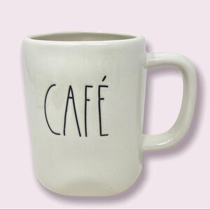 RAE DUNN “Cafe’”Coffee Mug White with Black Letter